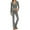 Gray, variant on Miqool Yoga Sets for Women Ribbed Knit 2 Piece Tracksuit Fall Winter Outfits Zipper Up Slim Hooded Top Long Pants Set Y2K Loungewear
