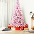 thumbnail image 2 of Topbuy 7.5FT Snow Flocked Pre-lit Christmas Tree, Artificial Snow Flocked Christmas Tree w/450 LED Lights for Festival & Party, 2 of 10