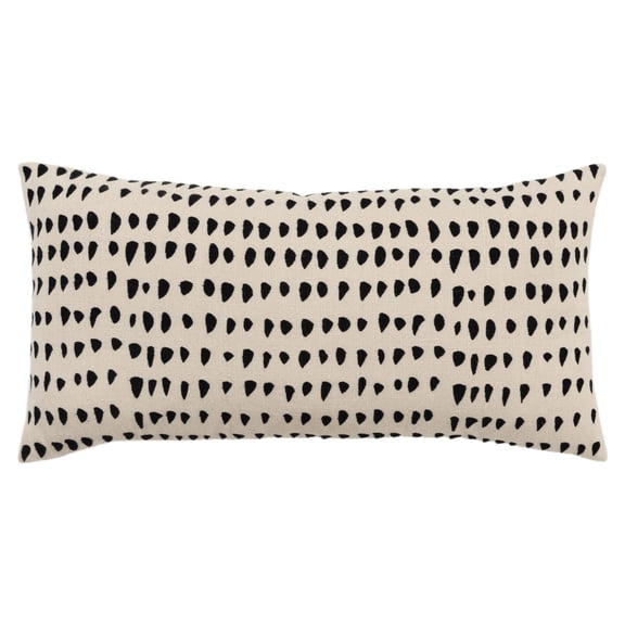Rizzy Home Black/Natural 14"X26" Animal Skin Woven Poly Filled Throw Pillow