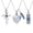 Blue, variant on 3 PCS Cremation Urn Necklace Set for Ashes Birthstone Set Cross / Heart / Cylinder Urn Pendant Cremation Jewelry for Ashes Holder Loved Ones & Pet Memory Necklace Memorial Jewelry