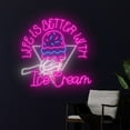thumbnail image 3 of Handmadetneonsign Life Is Better With Ice Cream Neon Sign, Ice Cream Cone Light, Ice Cream Cone, 3 of 5