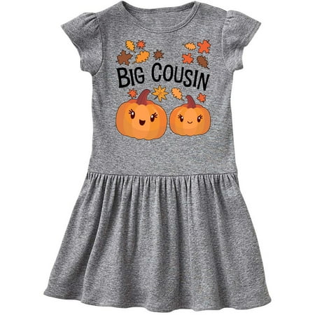 

Inktastic Big Cousin Pumpkins with Fall Leaves Gift Toddler Girl Dress