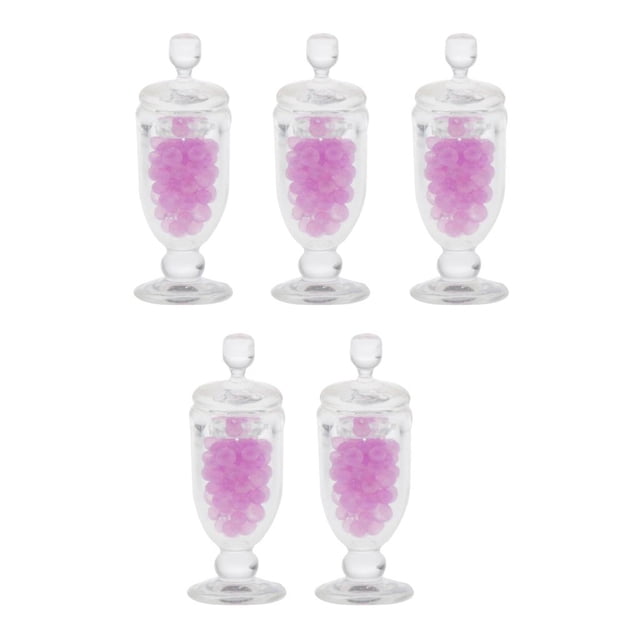 5 Unidades Mini Modelo de Dulces Frascos Coloridοs Adornos, Juguete de Niños para Decoración Comedor, Cocina de Dollhouse 8 x 8 *21 mm Morado oscuro