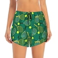 thumbnail image 2 of Picia Tennis Rackets and Balls Pattern Women's 2 in 1 Athletic Running Shorts High Waisted Workout Casual Gym Sweat Shorts with Comfy Liner Zipper Pockets-Medium, 2 of 9