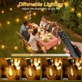 thumbnail image 2 of  100FT Outdoor String Lights with Remote, Plug in Waterproof Connectable 3 Modes Dimmable Timers Patio Lights with 48+2 LED Spare Bulbs, Dusk to Down Outdoor Light for Outside Bistro Yard, 2 of 4