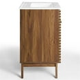thumbnail image 6 of Allora Wood Walnut/White Bathroom Vanity Rectangular Adjustable Storage Shelf 32.5"H Unassembled, 6 of 13
