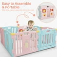 thumbnail image 4 of Kidzone Baby Interactive Playpen 8 Panel Safety Gate Children Play Center Child Activity Pen ASTM Certified Light Pink, 4 of 7