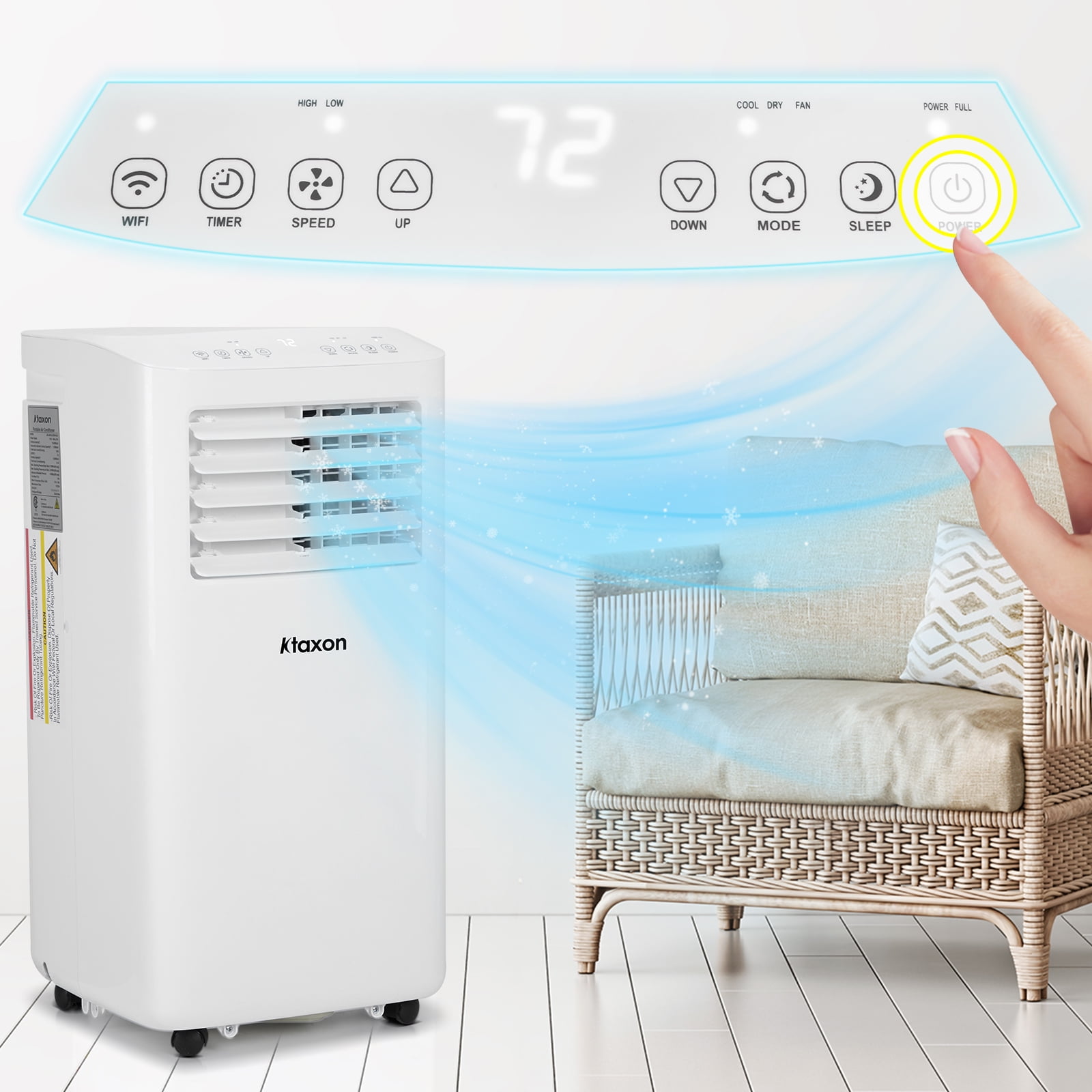 Ktaxon WiFi Enabled 7100BTU (10000BTU ASHRAE) Portable Air Conditioner & Dehumidifier Function With Remote Control & Window Kit