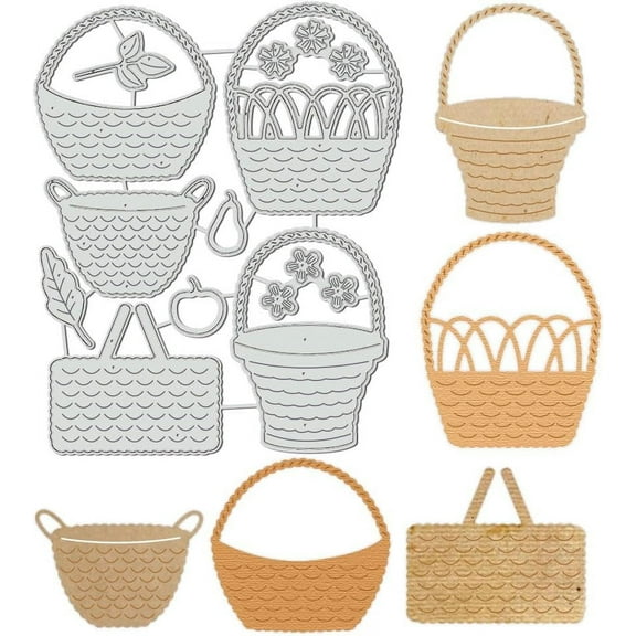Wicker Basket Cutting Dies Die Cuts for Card Making Embossing Tool Metal Templates for DIY Scrapbooking Photo Album Decorative Embossing Paper Card
