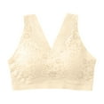 thumbnail image 7 of Tweang Wide Straps Bra Support Powerful No Underwire Bras Soft Everyday Bra Comfortable Push Up Bras Full Coverage Bra Posture Correcting Bra Bras with Support and Lift Bras for Women Beige L, 7 of 7