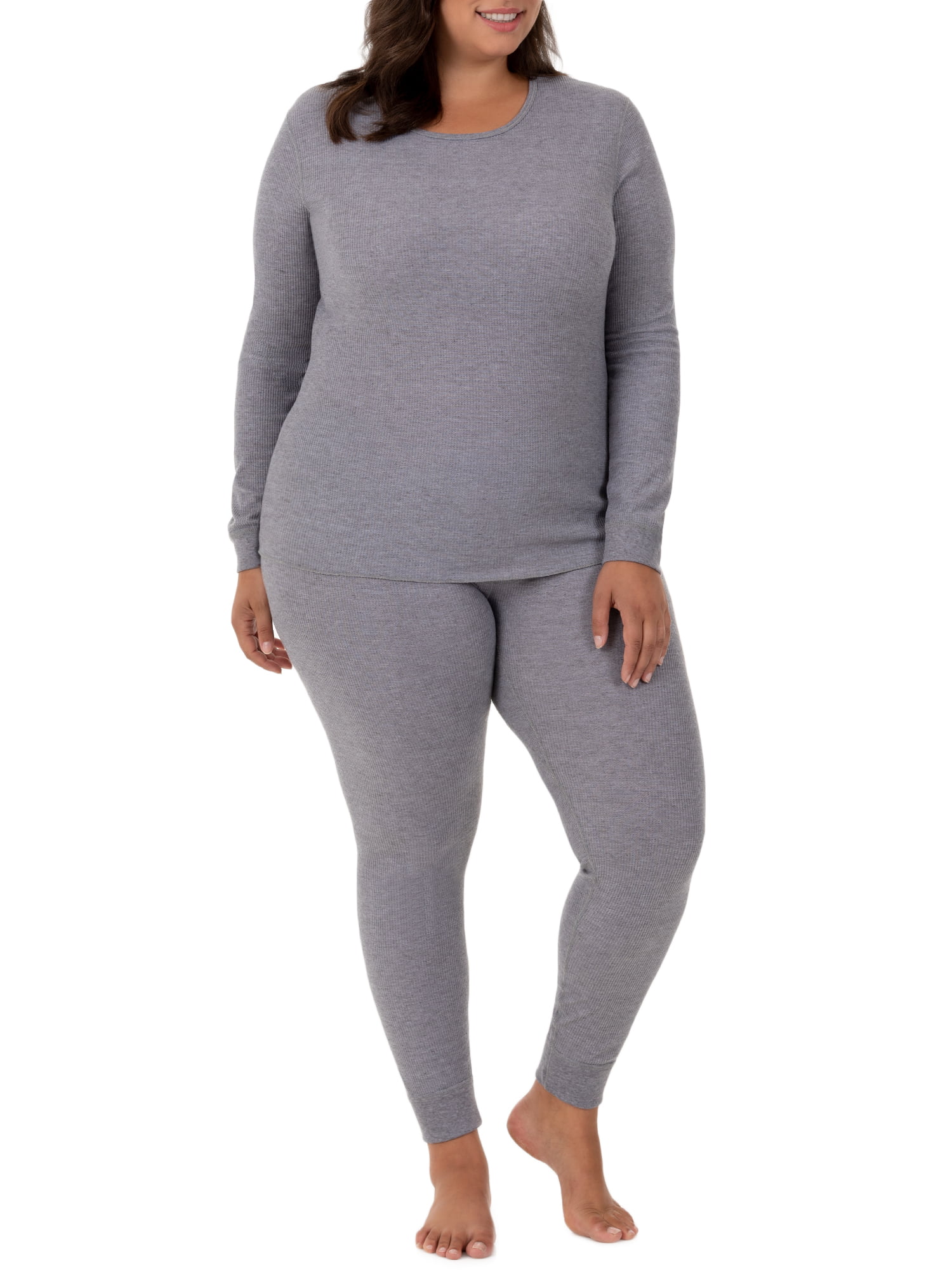 Afskrække Indica tendens Women's Plus Size Waffle Thermal Underwear Top and Pant Set - Walmart.com