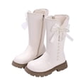 thumbnail image 2 of Fozruso Fashion Autumn Children Girls Sports Shoes Flat Thick Bottom Non Easy To Wear PU Upper Comfortable Boots,Side Zipper Combat Boots Sizes 1 Big Kid(9-9.5 Years), 2 of 6