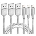 thumbnail image 1 of Cable cargador para iPhone Bkayp, paquete de 3, cable trenzado de nailon de 3 m, 1 of 7