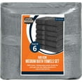 thumbnail image 5 of 6 Pack Medium Bath Towel Set, 100% Ring Spun Cotton (24 x 48 Inches) Medium Lightweight and Highly Absorbent Quick Drying Towels, Premium Towels for Hotel, Spa and Bathroom (Cool Grey), 5 of 11