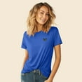 thumbnail image 4 of Dalix Butterfly Embroidered Cotton Relaxed Fit Short Sleeve Crewneck Tee Shirt Women in Royal Blue XS X-Small, 4 of 5
