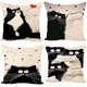 thumbnail image 1 of Juego de 4 Fundas de Almohada ZHAOCHENG de Algodón y Lino con Estampado de Gato Blanco y Negro 45 x 45 cm, 1 of 5