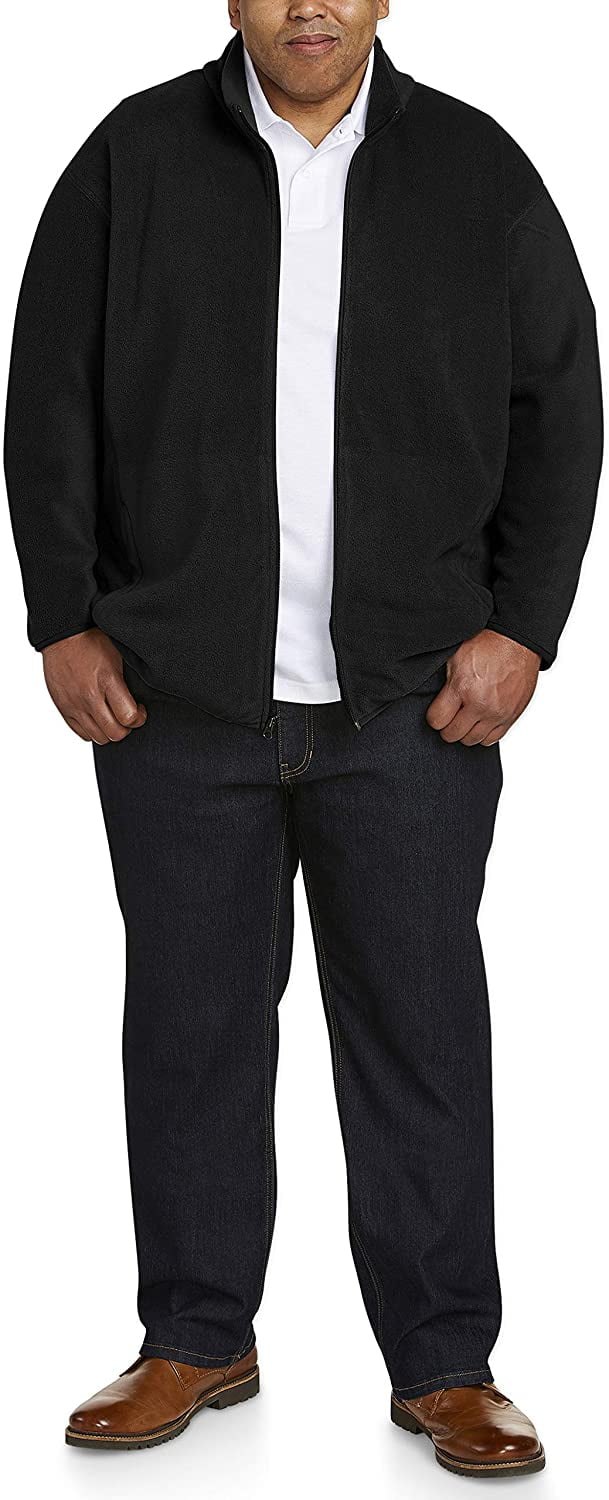 Essentials Mens Big & Tall Full-Zip Polar Fleece Jacket fit by DXL 