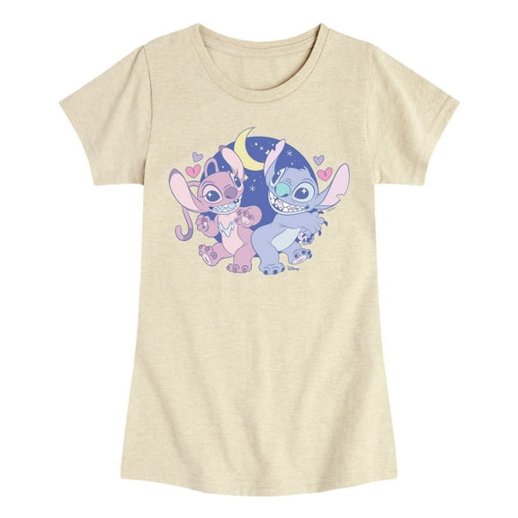 Disney - Stitch And Angel - Youth Girls Short Sleeve T-Shirt
