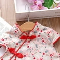 thumbnail image 4 of Toddler Girl Dresses Short Sleeve Floral Baby Princess Dresses Rabbit Cheongsam Printed Skirt Clothes for Girls Size 2-3T, 4 of 7