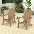 thumbnail image 2 of Topbuy 4PCS Adirondack Chair HIPS Chair w/Cup Holder Realistic Wood Grain Weather Resistant Outdoor Chair for 380 LBS Weight Capacity Teak, 2 of 10