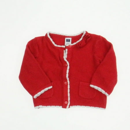 

Pre-owned Janie and Jack Girls Red Cardigan size: 3-6 Months
