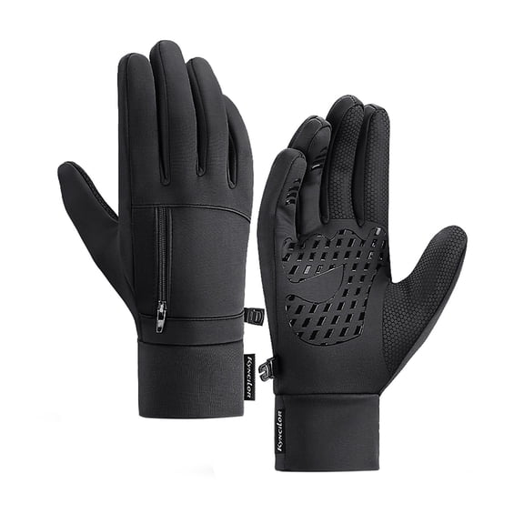 1PC Winter Warm Thermal Gloves for Men & Women - Water-Resistant Gloves with Zipper Pocket, Breathable Outdoor Gloves for Cold Weather