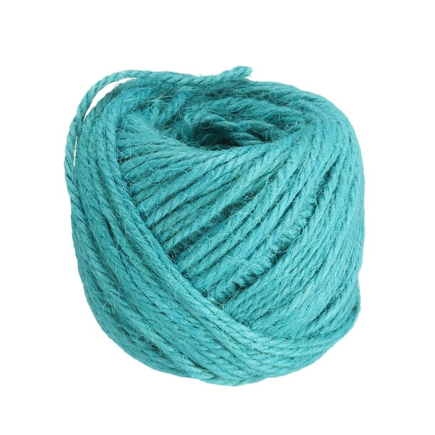 Cuerda de yute natural de 50 pies, cuerda de yute de 3 mm para manualidades, envoltura de regalos, decoración, empaque, jardinería, soporte para plantas, azul brillante