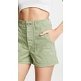 thumbnail image 2 of 3x1 Women's LIGHT MOSS Simone High Rise Moto Shorts 30, 2 of 6