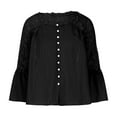 thumbnail image 4 of Njoeus Long Sleeve Tops for Women, Women's Elegant Floral Lace Tunic Tops Plain Button Up T-Shirt Long Sleeve Office Work Chiffon Shirts Blouse, 4 of 5