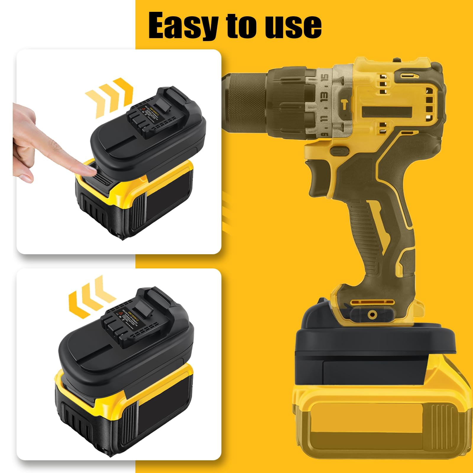 Adapter for DeW-alt 20V Battery to 12V Tool, Convert for DeW-alt 20V 60V Battery to 12v Battery, Work for DeW-alt 12V Cordless Tools (Only DM18DW12 Adapter Included)