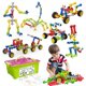 thumbnail image 1 of Huaker Juguetes De Construcción De Tallos para Niños De 3 4 5 6 7 8 Años Niños Niñas Niños 180 Piezas Bloques De Construcción Juguetes Educativos De Aprendizaje con Caja De Almacenamiento Grande Ideal, 1 of 5