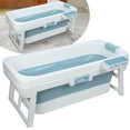 thumbnail image 3 of Fogcroll Ice Bath Tub Portable Bathtub, 51“ Foldable Bathtub, Therapy Tub for Shower Stall Fold up Soaking Bath Tub, Hot Tub with Anti-Slip Seat, Handle _Blue, 3 of 12