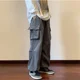 thumbnail image 2 of Pantalones de estilo americano para hombre, estilo urbano, de pierna recta, estilo cargo, holgados, con cordón y puños, para primavera y verano, 2 of 4