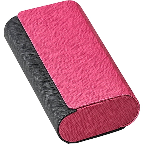 Funda doble para gafas Meigan, carcasa rígida de aluminio, color rosa