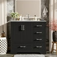 thumbnail image 6 of Harper & Bright Designs 36" Bathroom Vanity Sink Combo with Storage , Bathroom Storage Cabinet with Soft Close Doors and Drawers, Black, 6 of 16