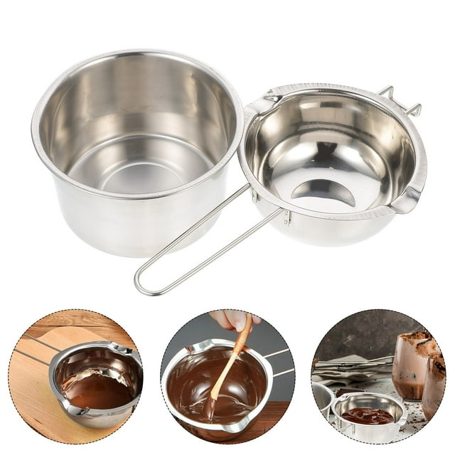 OULII Pot à Fondre le Chocolat en Acier Inoxydable 1 Ensemble Compact pour Rangement