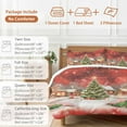 thumbnail image 6 of Christmas Bedding Duvet Cover Set Queen Size 4 Pieces Red View Christmas Tree Hut Light Golden Snowflakes Bedding Set with Zipper Closure,1 Comforter Cover 90x92 Inches 1 Flat Sheet & 2 Pillow Cases, 6 of 7