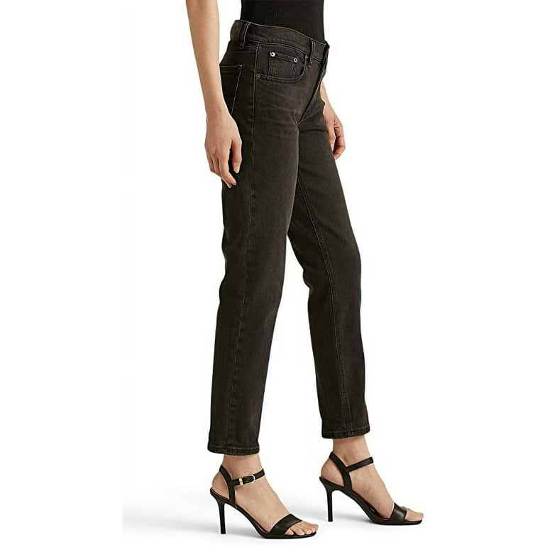 Ralph Lauren EMPIRE BLACK WASH Women's Relaxed Tapered Jeans, US