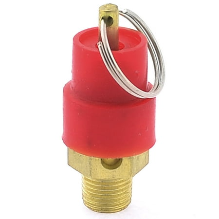 Red Plastic Hat 1/8" PT Male Pressure Relief Valve for Air Compressor