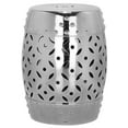thumbnail image 2 of Safavieh Lattice Coin Indoor/Outdoor Garden Patio Stool, Silver, 2 of 4