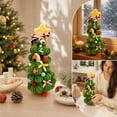 thumbnail image 5 of Liamobondopolis Desk Goose Christmas Tree Outfit, Handmade Knitted Green Christmas Tree with Star Topper and Festive Bows Fits 7 Inch Desktop Goose, Whimsical Holiday Decor for Home and Office, 5 of 7
