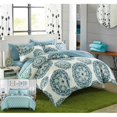 thumbnail image 1 of Chic Home DS4030-US 3 Pièces Sardinia Super Doux Médaillon Imprimé en Microfibre Grande Réversible avec Support Imprimé Géométrique Très Grand Couette Set & 44; Vert, 1 of 1