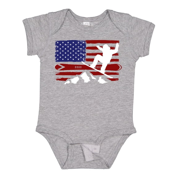 Inktastic Snowboarding Us Flag Boys or Girls Baby Bodysuit