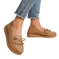 thumbnail image 3 of NOKIO Ladies' Loafers Stylish Women'S Moccasins Women'S Breathable Casual Sneakers Ladies Fashion Solid Color Breathable Leather Bow Decorated Flat Casual Single Shoes, 3 of 9