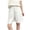 White, variant on Admvng Women's Plus Size Shorts Solid Elastic Waist Office Shorts with Pockects