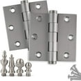 thumbnail image 2 of Embassy 4” x 4” Door Hinge Heavy Duty Hinges with Satin Nickel Finish & Ball Finials, 2 of 8