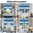 thumbnail image 6 of Blue Strip Swag Curtain Valance for Windows, Retro Watercolor Ripple Window Treatments Short Swag Topper for Kitchen Windows Bathroom Bedroom, 36"x36", 6 of 8