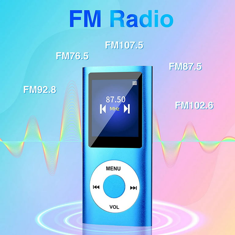 MP3 Player with Bluetooth and WiFi, 5 Full Touch Screen Mp3 Mp4 Player with  Speaker, Portable Digital HiFi Sound Music Player with Camera, FM Radio,  Ebook, Recording (Blue) - Yahoo Shopping