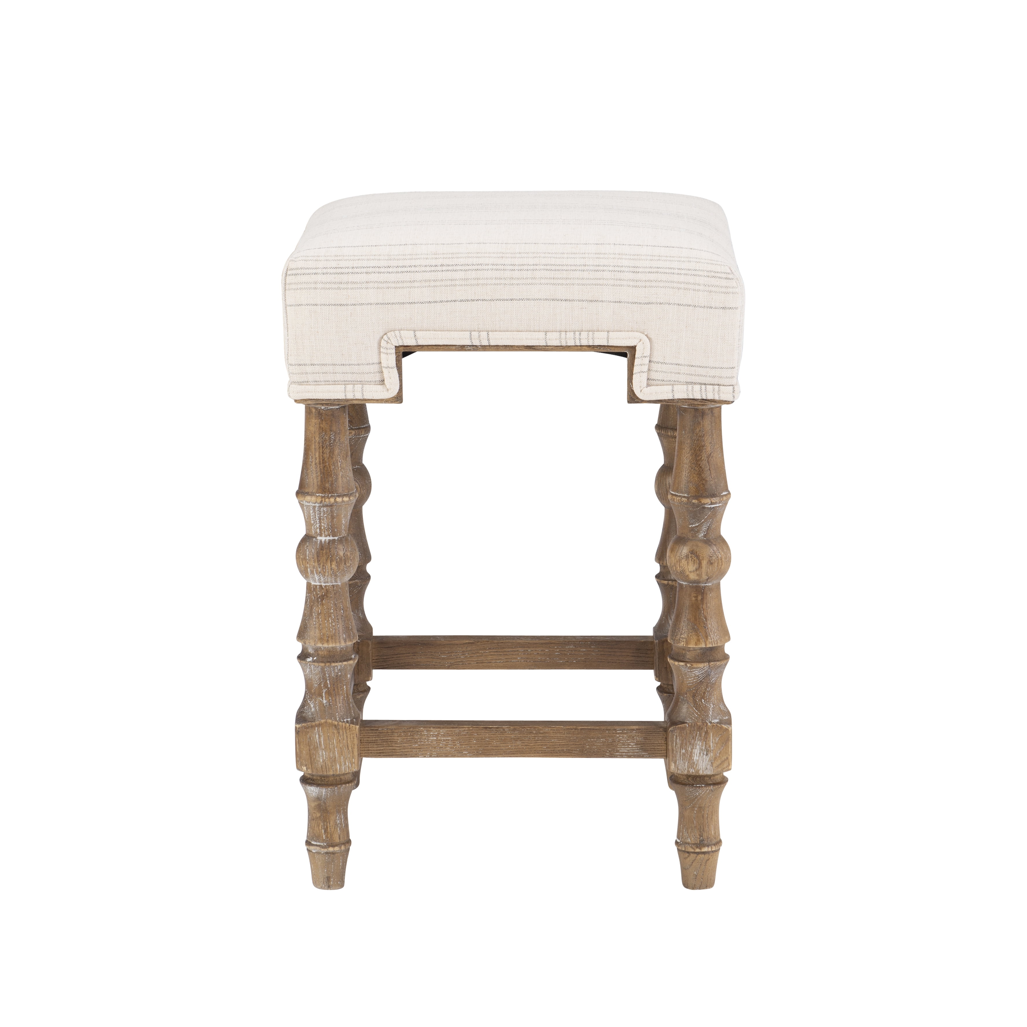 Linon Healey 24" Square Backless Counter Stool, Brown/Beige