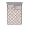 thumbnail image 2 of Geometric Bedding Set with Sheet & Covers, Entwined Circles with Small Plus Signs Inside Abstract Design, Printed Bedroom Decor 2 Shams, 4 Sizes, Dried Rose Slate Blue, by Ambesonne, 2 of 3